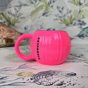 Starbucks Fall 2023 Neon Hot Pink Pumpkin Mug 12oz/ Coffee